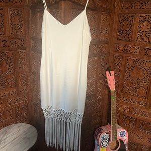 Lulus White Fringe Dress